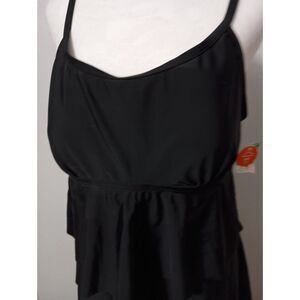 Black Tankini (Only) with Spaghetti Straps, Size XL (NWT)